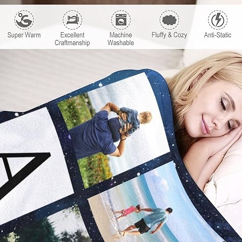 Miniatura 3 de Regalos de cumpleaños para el día del padre para papá de parte de hija, hijo, esposa, manta personalizada para papá y abuelo, manta personalizada