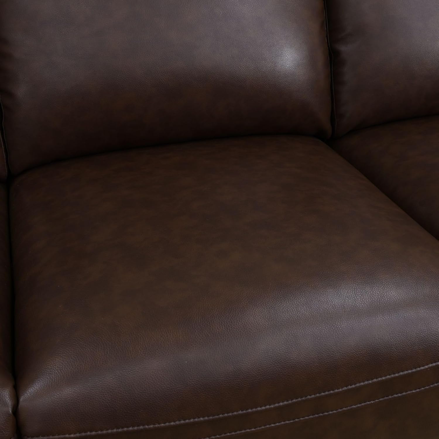 Function 3-Pieces Intelligent Recliner Sofa Set Brown Breathable Leather Living Room