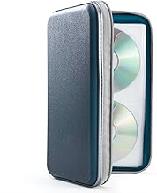 UENTIP CD Case, 96 CD Case, Hard Plastic CD/DVD Protective Case for Car, Home, Travel (Dark Blue), dark blue, classic