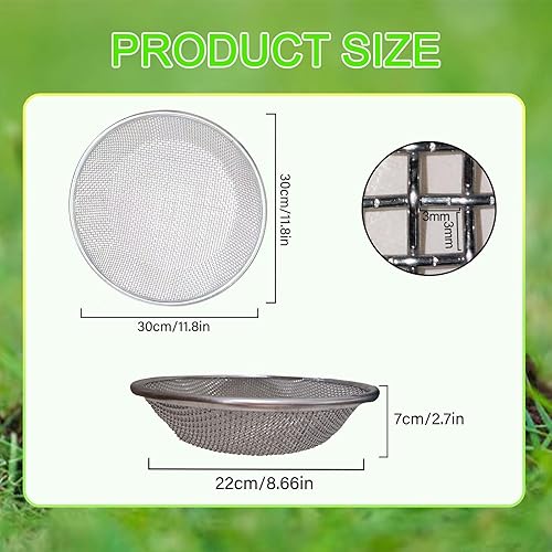 Miniatura 7 de ACSUCK 14 Inch Compost Sifter for Garden Sand Soil, Garden Potting Mesh Sieve Sifting Pan,Soil Sifter Mesh Gardening Tool Best for Plants and