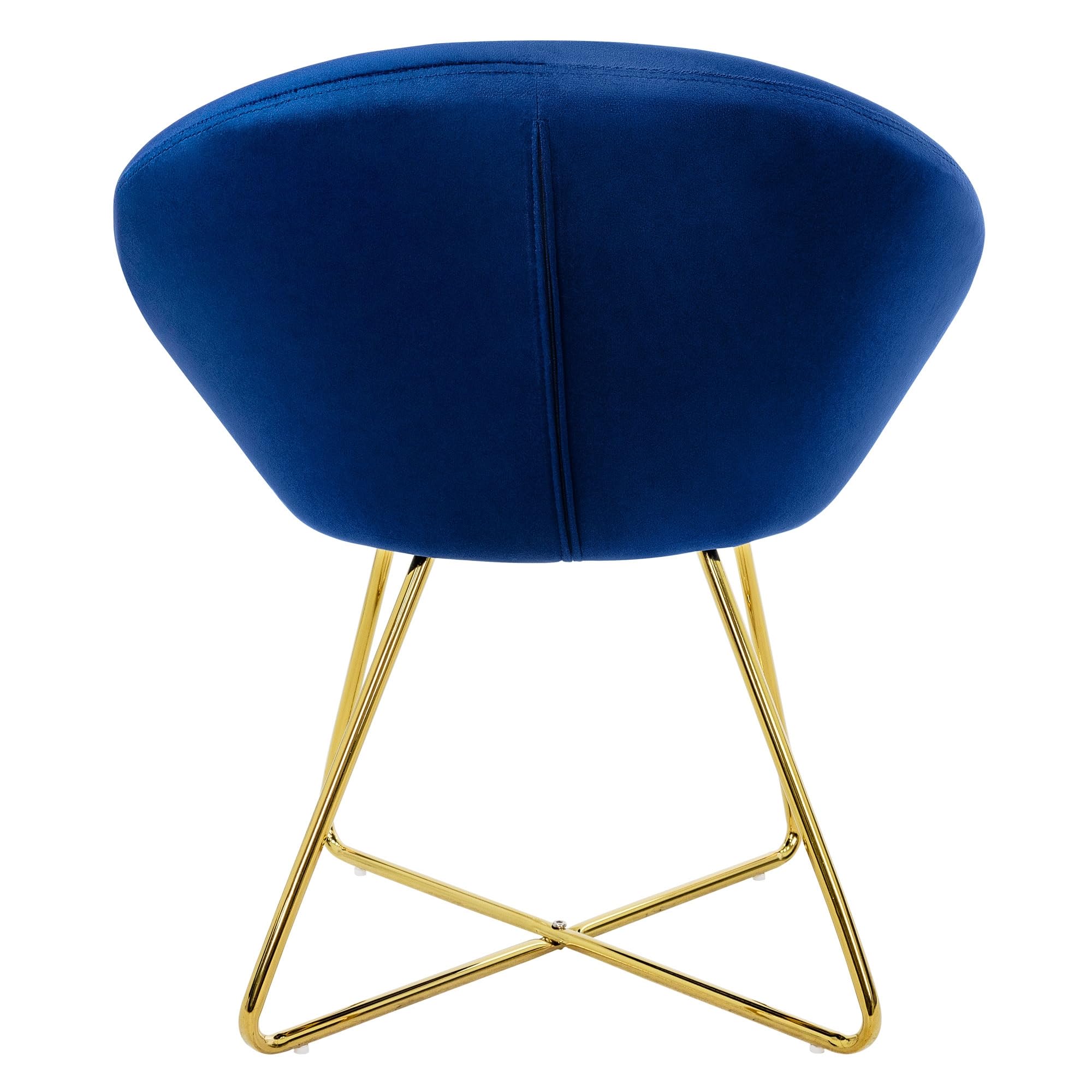 ML-Design Sillas de Comedor Azul Ergonómicas, Asiento Tapizado Aspecto de Terciopelo Patas de Metal con Respaldo y Reposabrazos Sillón Moderno para Mesa de Salón Oficina Dormitorio Cocina