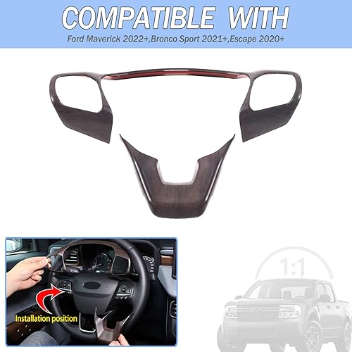 Miniatura 2 de Aunginsy Marco de botón de dirección de control central compatible con Ford Maverick 2022+ Bronco Sport 2021+ Escape 2020+ consola central, cubierta