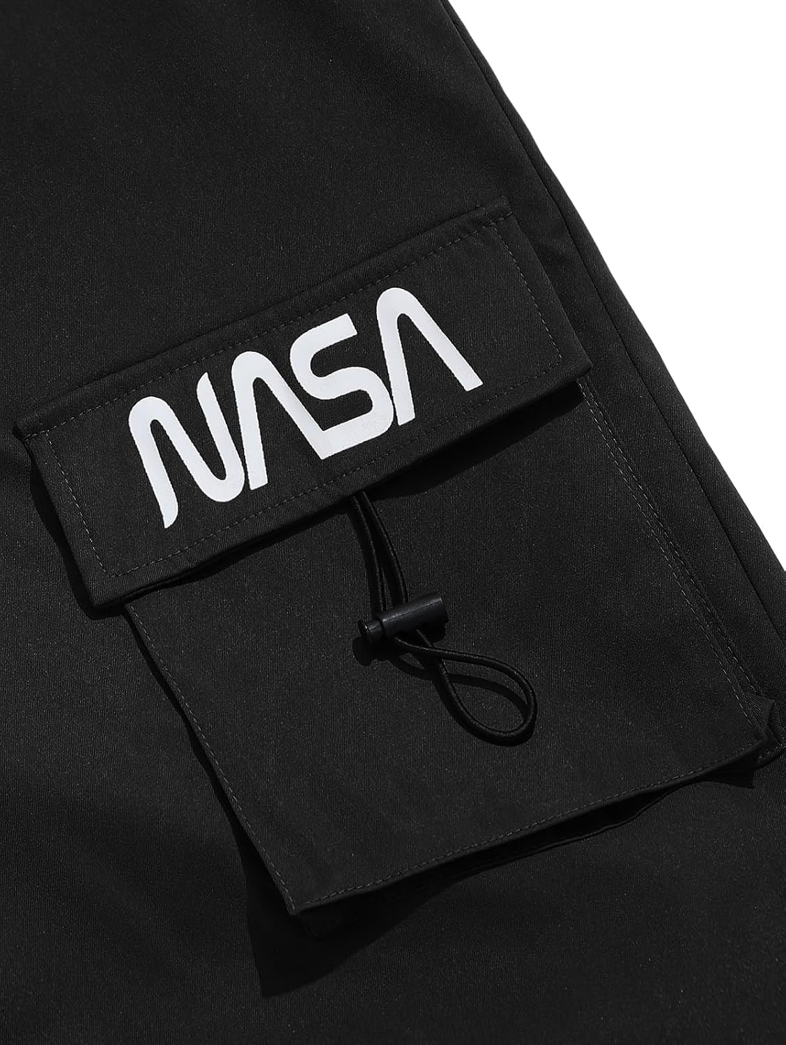 HAVELOX Men's NASA Letter Graphic Drawstring Multi-Pocket Beam Feet Cargo Pants