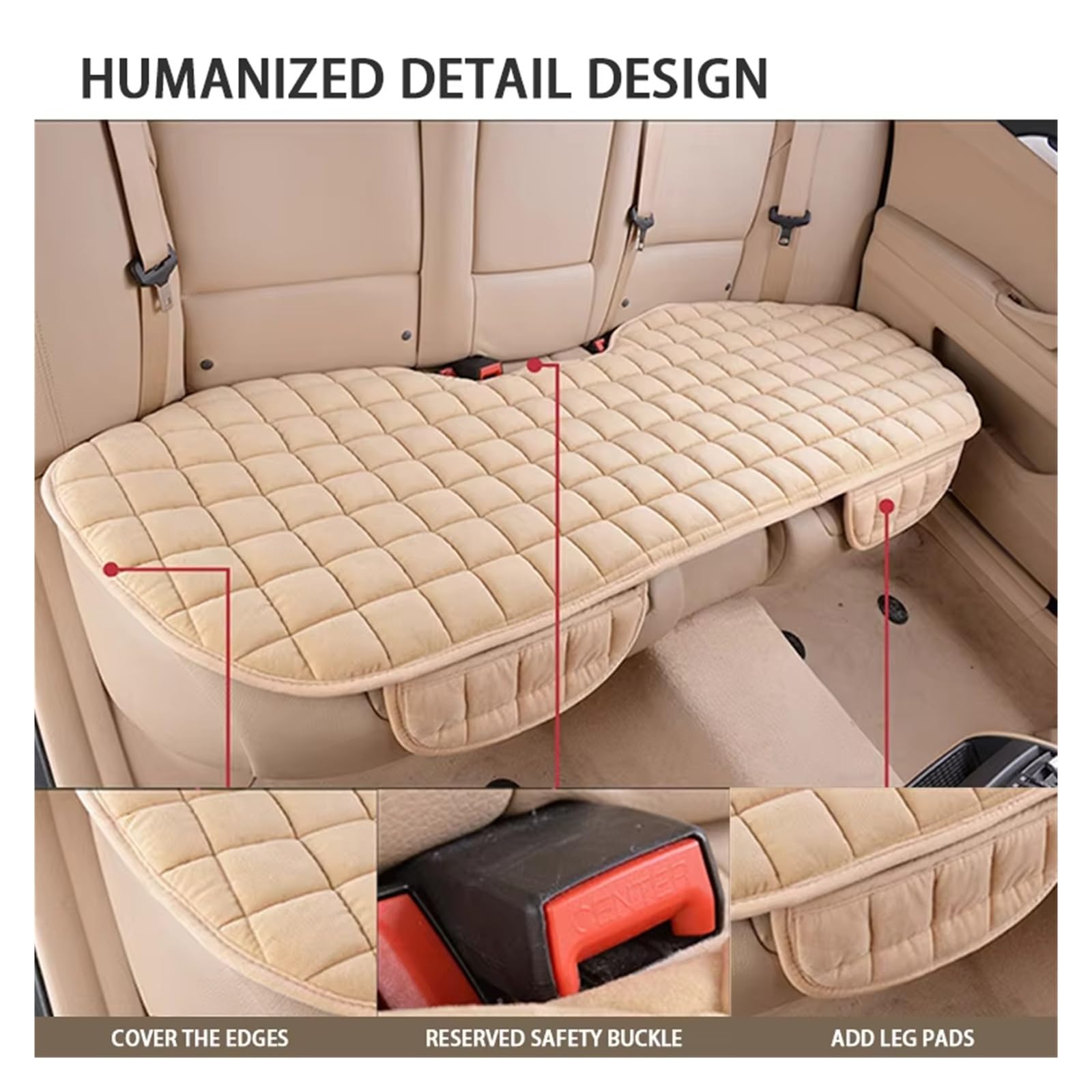 Funda Felpa para Asiento Coche, Cojín Protector Silla Antideslizante Universal para La Mayoría Los Modelos, Invierno Juego Fundas Asientos