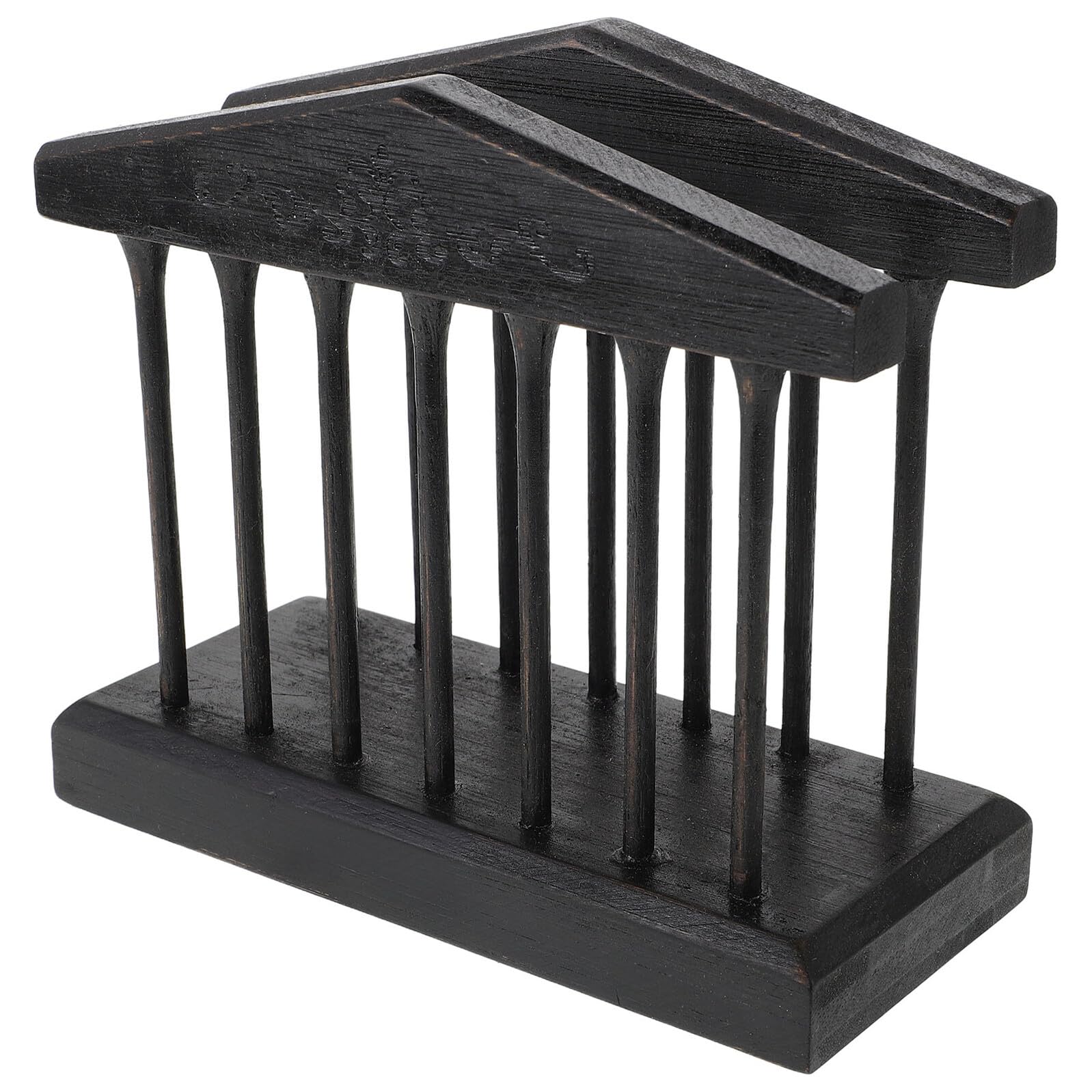 Servilletero de Madera Maciza Negra Vintage, Soporte Rectangular para Servilletas, Dispensador para Mesa de Cocina y Comedor, Accesorio Decorativo Funcional para Restaurantes y