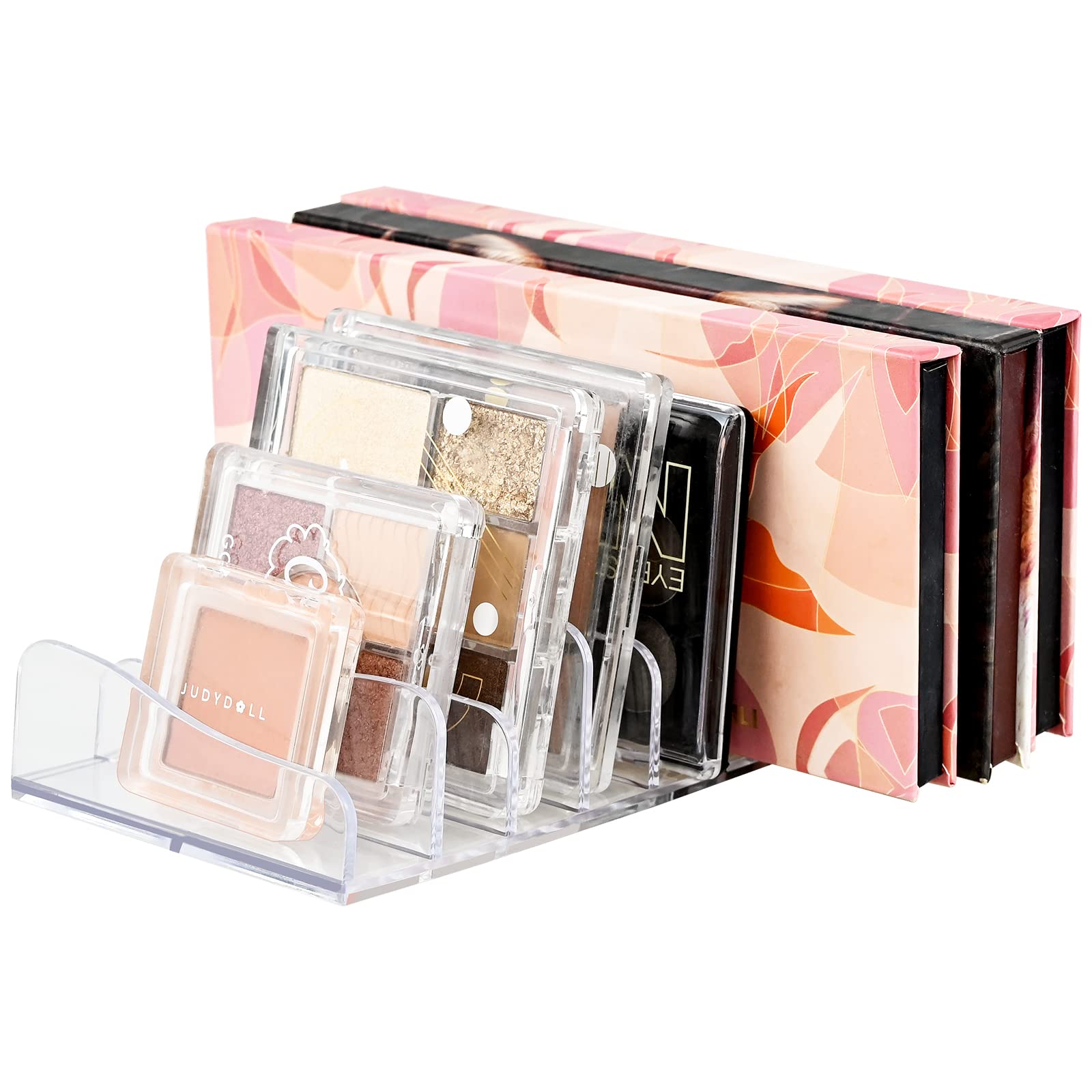 Yibang Large Eyeshadow Palette Makeup Organiser, Eyeshadow Stand Clear Acrylic Makeup Storage Shelf with 8 Compartments Cosmetics Organiser Tray for Beauty Eyeshadow Powder Blush Holder