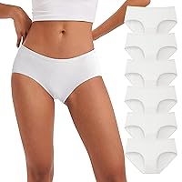 INNERSY Mutande Donna Cotone Bianco Slip Vita Media Culotte Elasticizzato Intimo Comode Pacco da 6 (M)