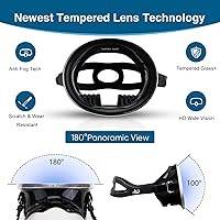 Vista 3 de YUEX MER - Máscara de buceo de alta calidad, lente de vidrio templado panorámico HD de 180°, antivaho y cómodo equipo de snorkel de silicona