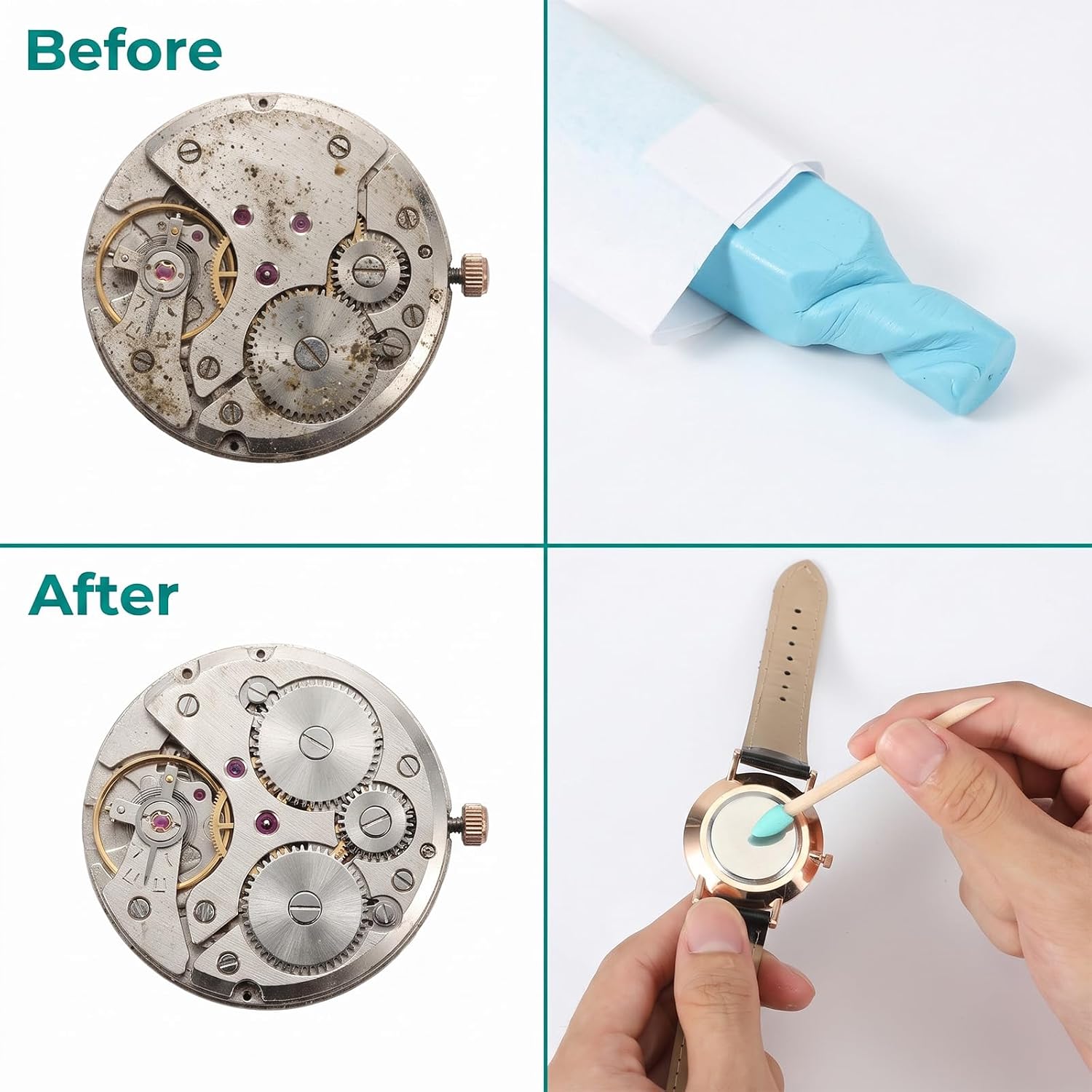 Watch Cleaning Putty Kit, Cleaning Putty Willow Sticks Adhesive Kit
