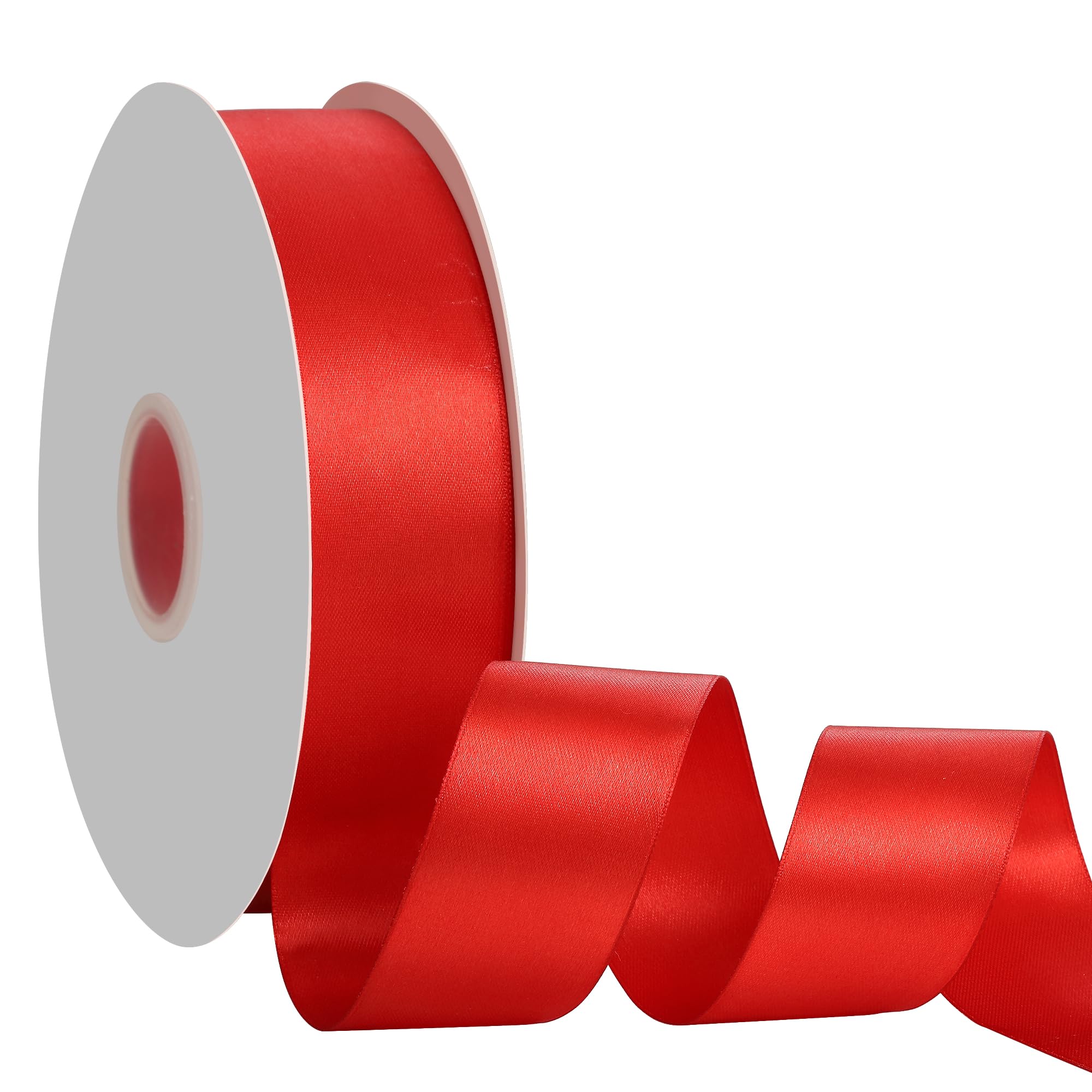 guagchuan Red Satin Ribbon 38 MMX 91m Ribbon Thin Solid Fabric Ribbons for Gift Wrapping Invitation Floral Hair Balloons Craft Sewing Party Wedding Popsicles Decoration Valentine's Day Bouquet