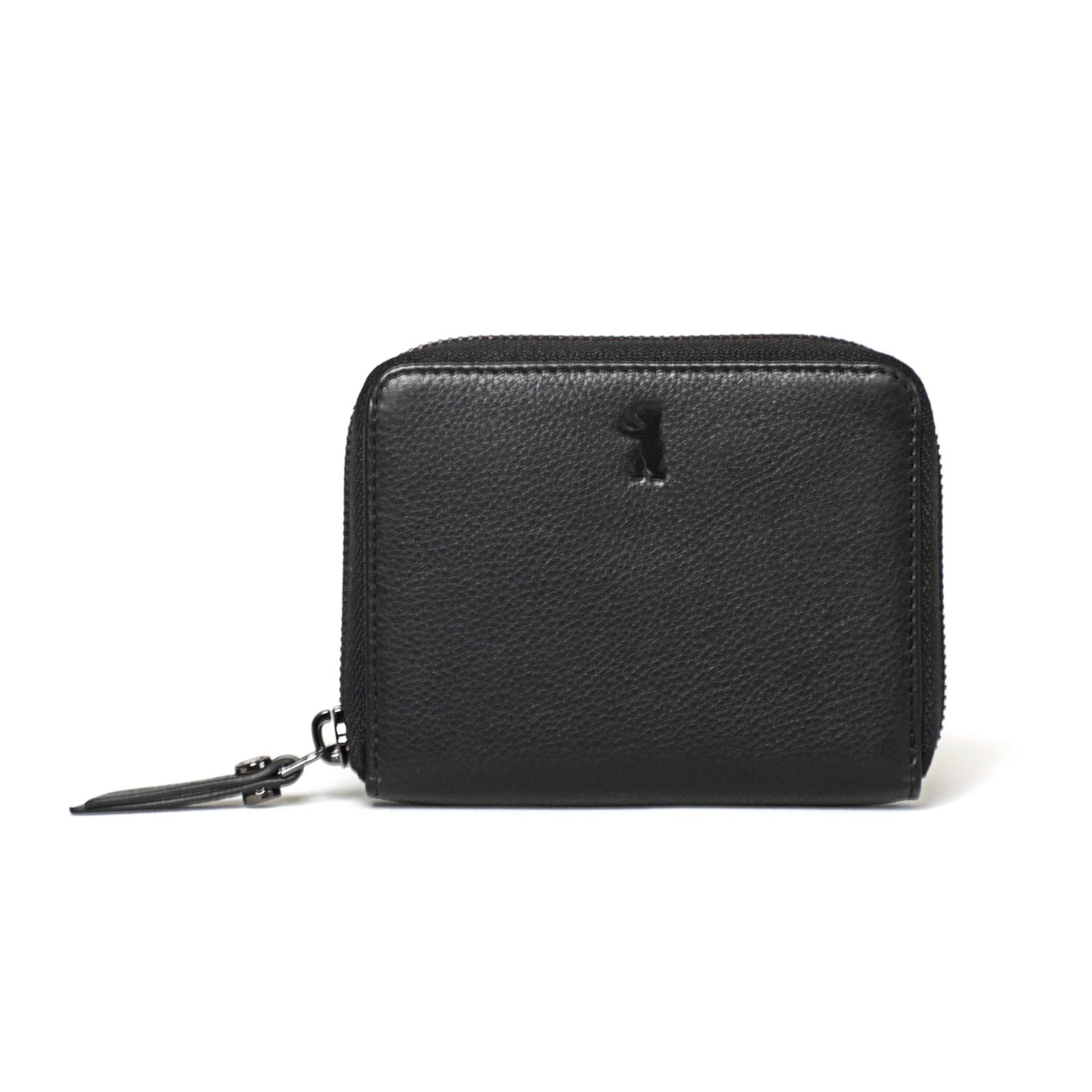 Berliner Bags Fiona Monedero Pequeño de Piel Compacto Negro Mujer con RFID