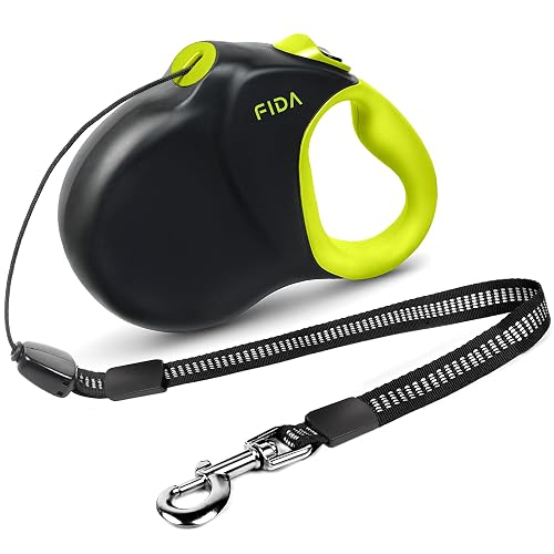 Fida Upgraded Retractable Dog Leash, 30ft, Neon Yellow