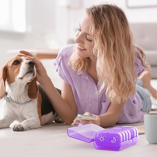 Miniatura 7 de AUVON Pastillero semanal XL 2 veces al día, pastillero AM PM 7 días con diseño de apertura grande de un lado para un fácil llenado, pastillero de