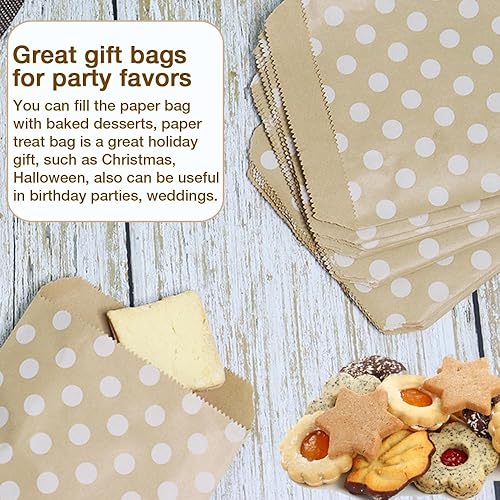 Miniatura 8 de 200 bolsas de papel planas de 5.1 x 7.1 pulgadas, pequeñas bolsas de papel marrón para galletas de panadería, bolsas de papel sándwich para