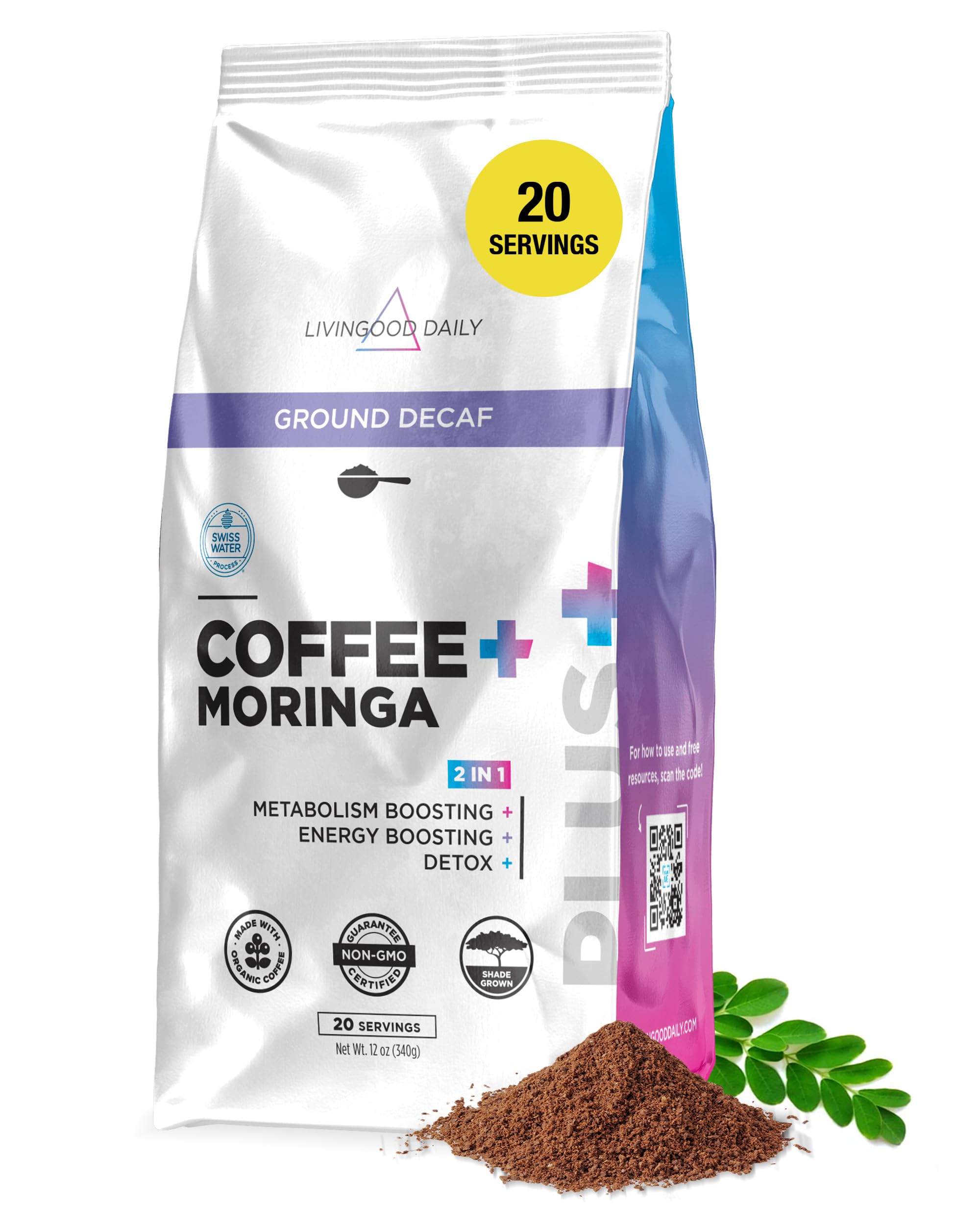 Amazon.com : Livingood Daily Coffee + Moringa, Ground Swiss Water