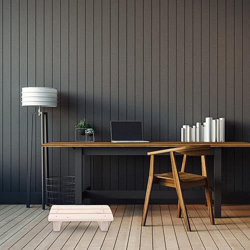 Miniatura 8 de Reposapiés de madera para debajo del escritorio, reposapiés de oficina inclinado para el hogar y el trabajo, diseño ergonómico para aliviar el dolor