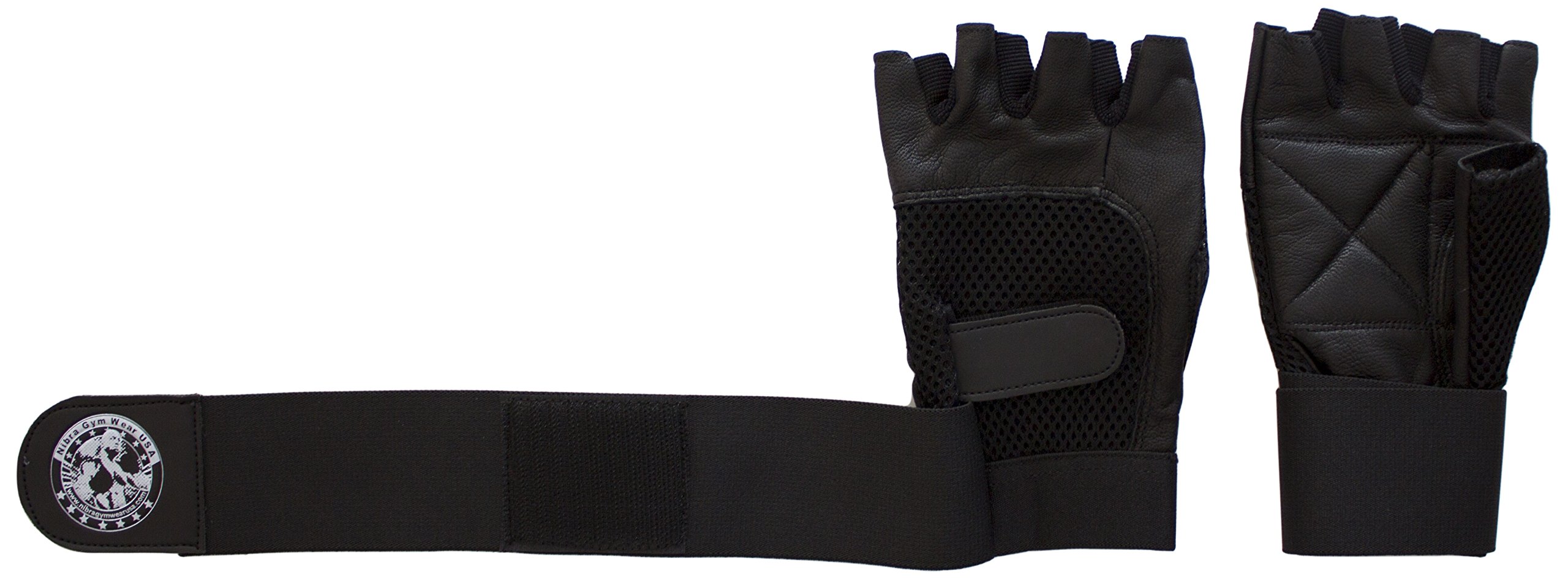 Nibra gimnasio desgaste EE. UU. Gimnasio Guantes Negro Con Muñequera para hombre y mujer, acolchado, entrenamiento, Crossfit, levantamiento de pesas, ciclismo.