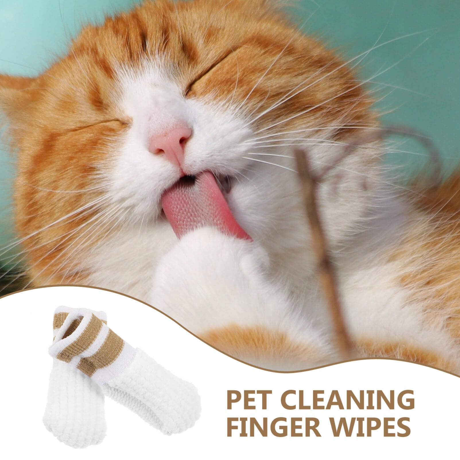 POPETPOP 6pcs Pet Teeth Wipes Dog Wipes Breath Freshener and Gum Care Finger Pet Wipes Dog Finger Toothbrush for Dogs Cats Reducing