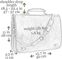 Vista 7 de Time Resistance Maletín de cuero para hombres - Maletín para laptop de cuero italiano de grano completo - Bolso de mensajero - Caja de regalo