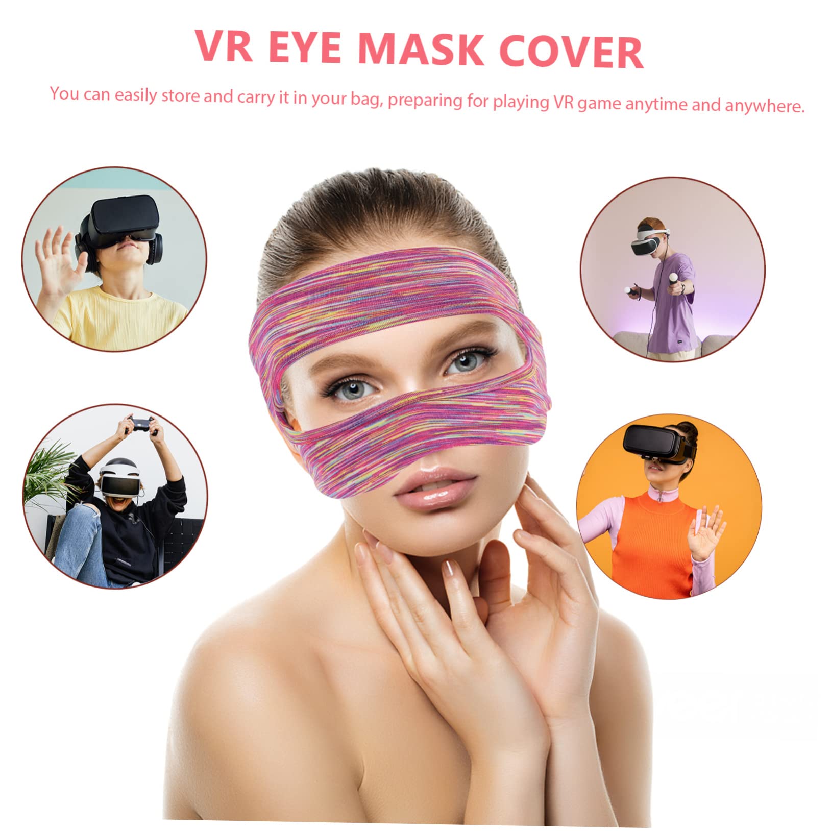 DOITOOL 4 Piezas Gafas de Realidad Virtual Band Venda Cubierta de Ojo VR Sudor Accesorios VR Auriculares Cubierta de máscara de Ojos VR Cubierta de Cascos de Realidad Virtual Relleno 3D