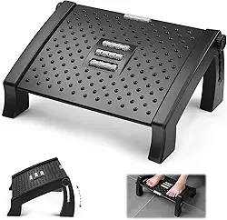 Apoio de Pé Ergonômico Ajustável com Superfície Massageadora, Banquinho Apoio Para Os Pés Embaixo Da Mesa Com Altura Ajustável, Apoio para Pés Embaixo da Mesa, Suporte Pé, Descanso para Pés