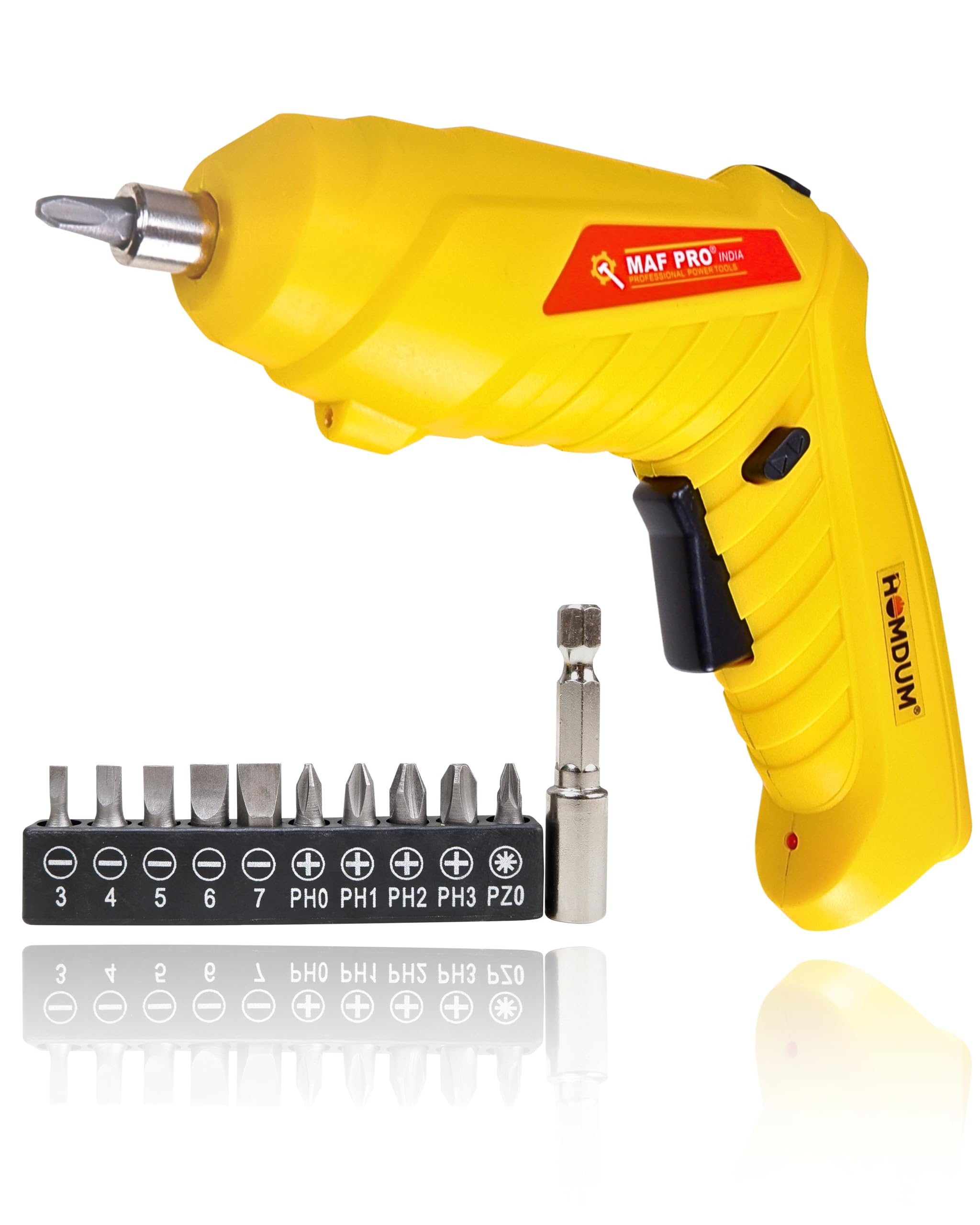 Homdum MAF Rechargeable and 90° Rotatable Cordless Drill Screwdriver Kit with Onboard LED Light and 11 Pieces Accessories 4V 6.35mm (Yellow) (B07MKGJBX4) Amazon Price History, Amazon Price Tracker