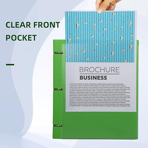 Miniatura 2 de LETVPVOW Carpeta portátil de 3 anillas, carpeta de presentación, práctica carpeta con lomo texturizado elástico, cubierta frontal personalizada + 2