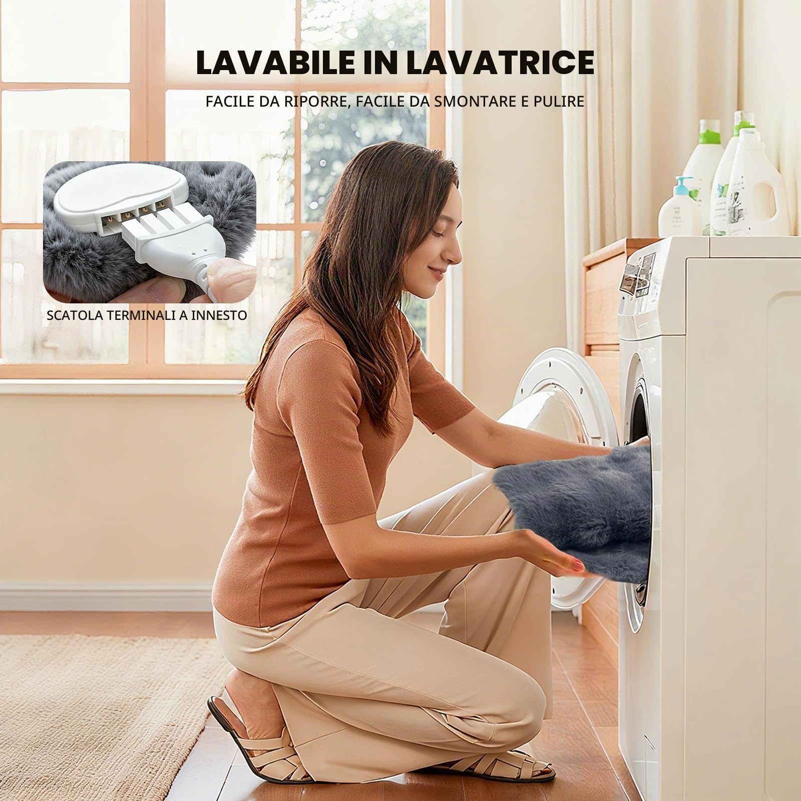Termoforo Elettrico,Coperta Riscaldante Elettrica,Termoforo Lombare Cervicale Spalle Schiena Addome,Heating Pad con Spegnimento Automatico,Tappetino Riscaldante Lavabile Lavatrice 40 * 76