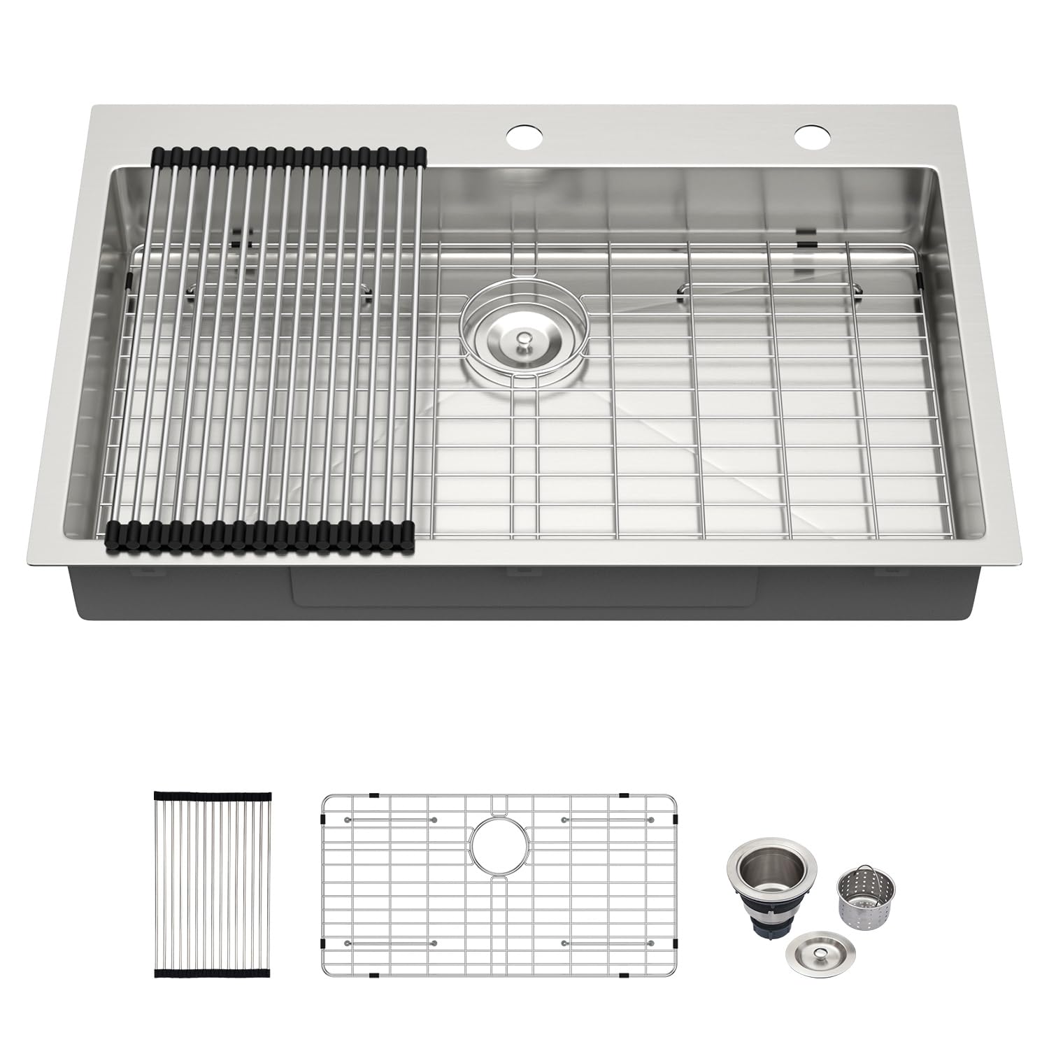 Kichae 33 Inch Drop In Topmount Sink