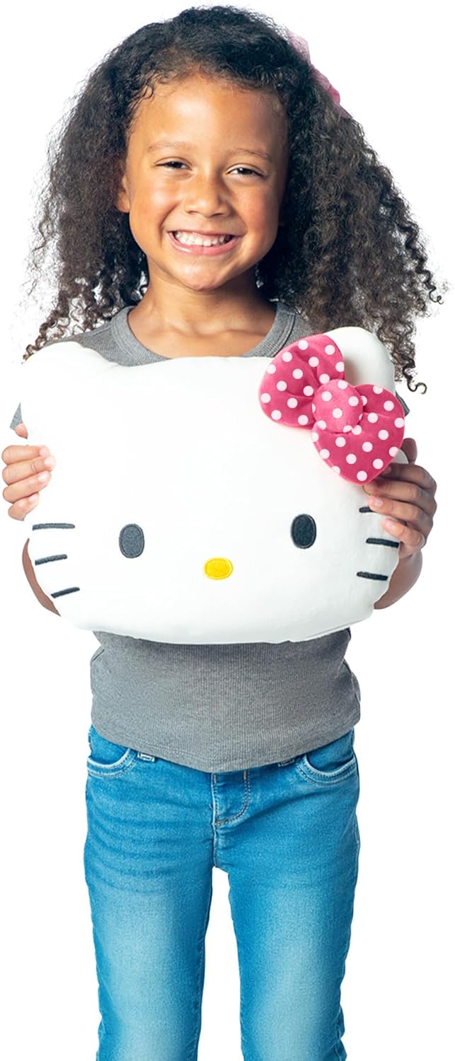 Northwest Hello Kitty Polka Dot Pretty Small Cloud Pillow 12 Inch – Plush Stuffed Toy for Kids, Adults, Bedroom & Playroom Decor, Great Gift Idea - Image 2