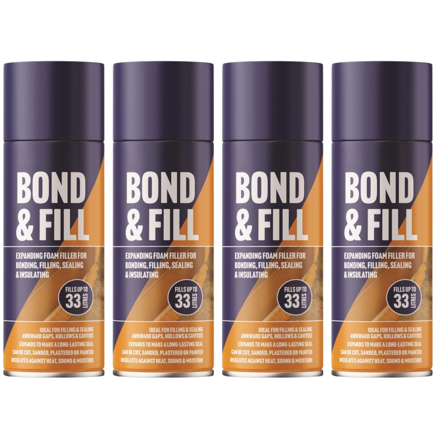 Expanding Foam Filler PU Expansion Insulation Wall Panelling, Filling, Bonding, Sealing, Gap - Expand To Make Long-Lasting Seal - Insulating Foam Filler Spray 500ML (4)