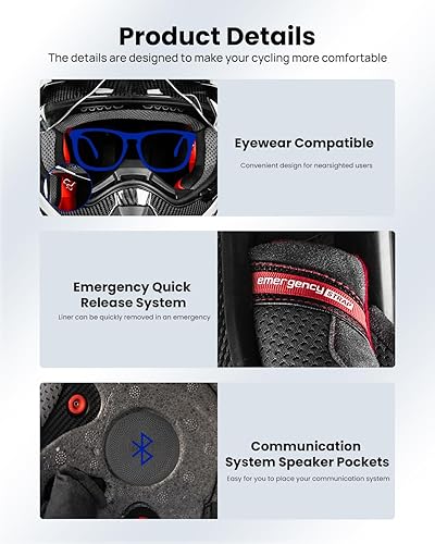 Miniatura 6 de ILM Casco de fibra de carbono Snell M2020D de cara completa para motocicleta, aventura, auto, carreras para hombres y mujeres, doble deportivo, todo