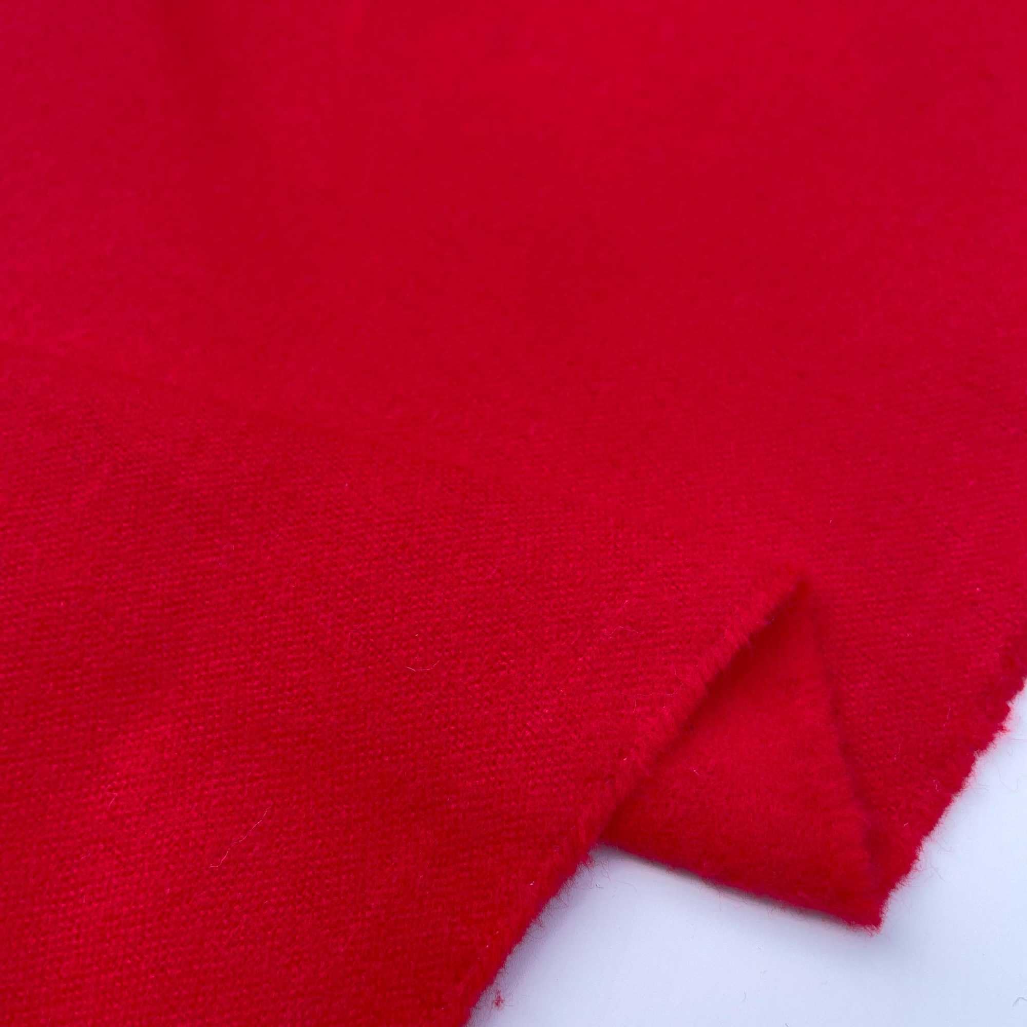 Discover Lifestyle & Fashion Fabrics Red Woven Plain 100% Brushed Cotton Winceyette Wynciette Soft Flannel Flannelette Fabric | 40" - 105 Cm Wide (Per Metre, )