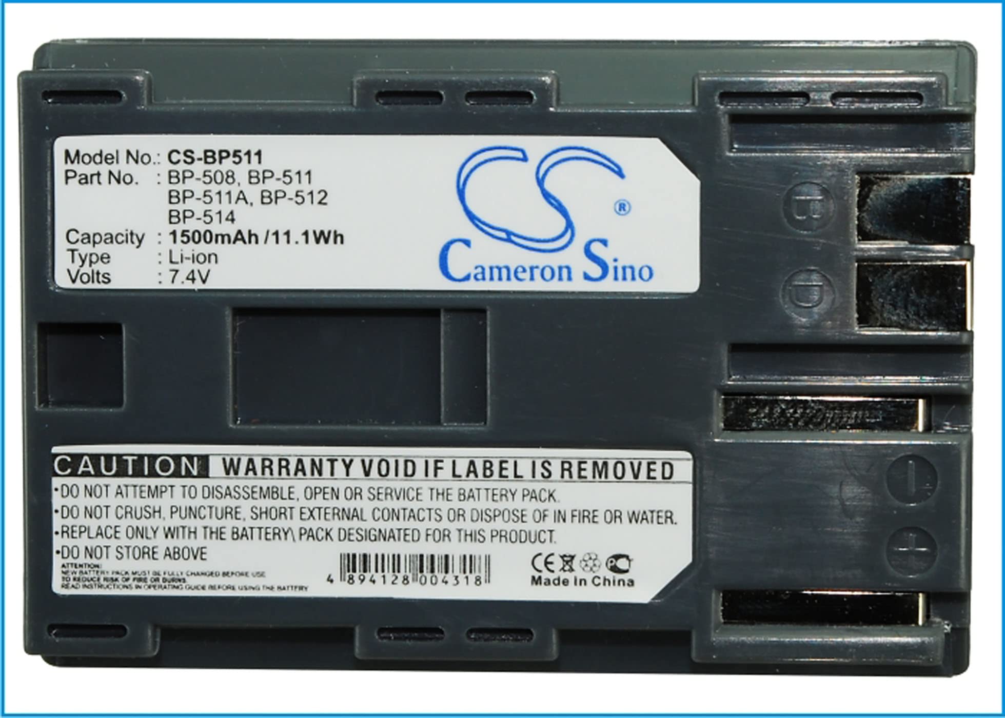 Cameron Sino Battery for Canon ZR40, ZR45MC, ZR70MC, ZR80, ZR85, ZR90, DM-MV100X DM-MV100Xi DM-MV30 DM-MV400 DM-MV430 DM-MV450 DM-MVX1i EOS 10D