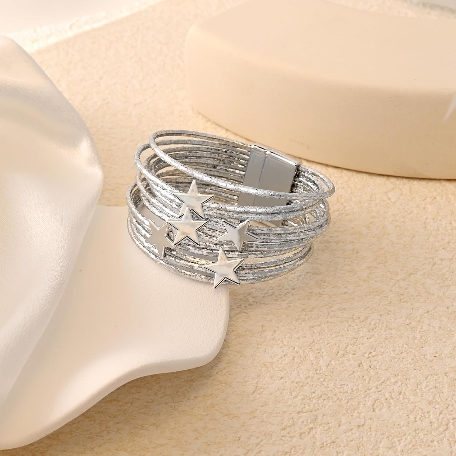 VIBILIA Boho Leather Wrap Bracelets for Women Men Multi-Layer Bracelets with Strong Clasp Western Jewelry - Image 7