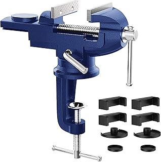 Shangyoyi Table Vice For Workbench- Portable Rotate 360° Clamp-on Vise, 3"