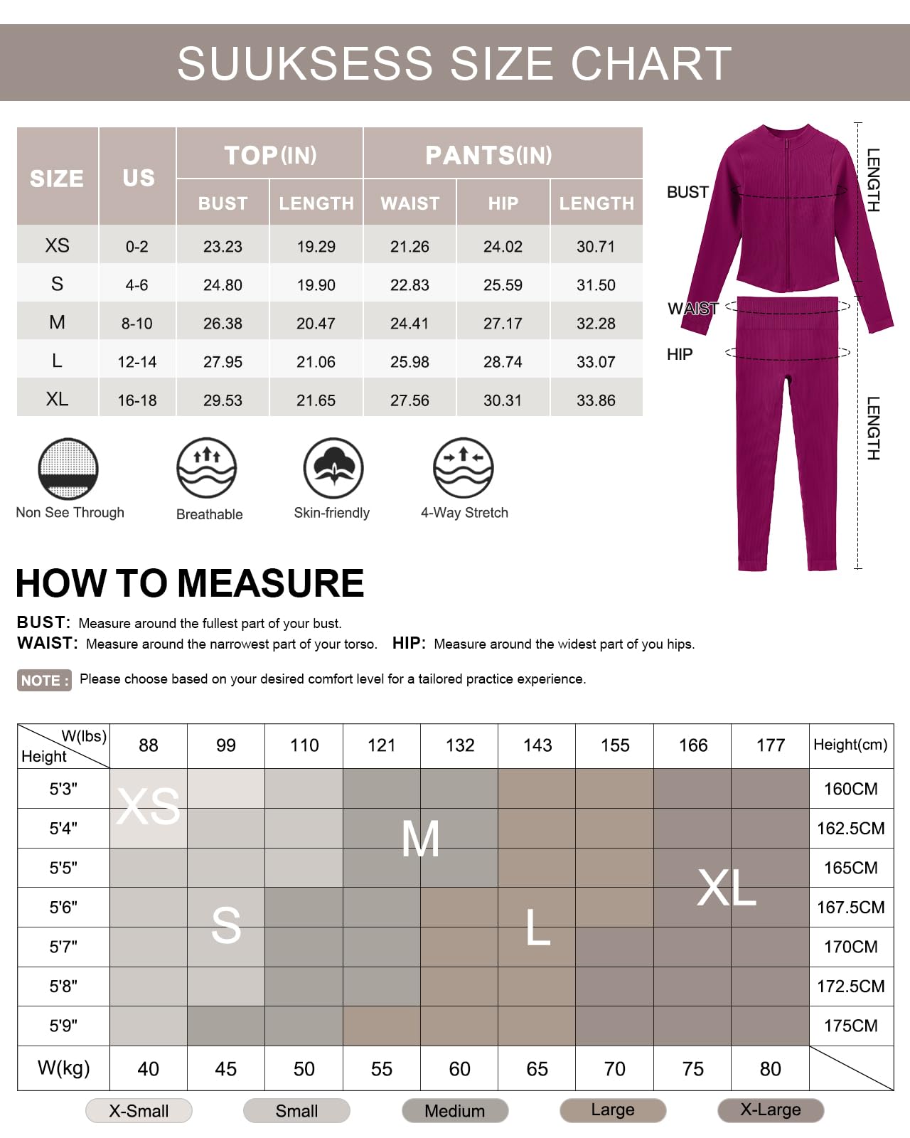 SUUKSESS Conjunto de entrenamiento acanalado sin costuras de 2 piezas para mujer, con chaqueta con cremallera, cintura alta, leggings de yoga para gimnasio