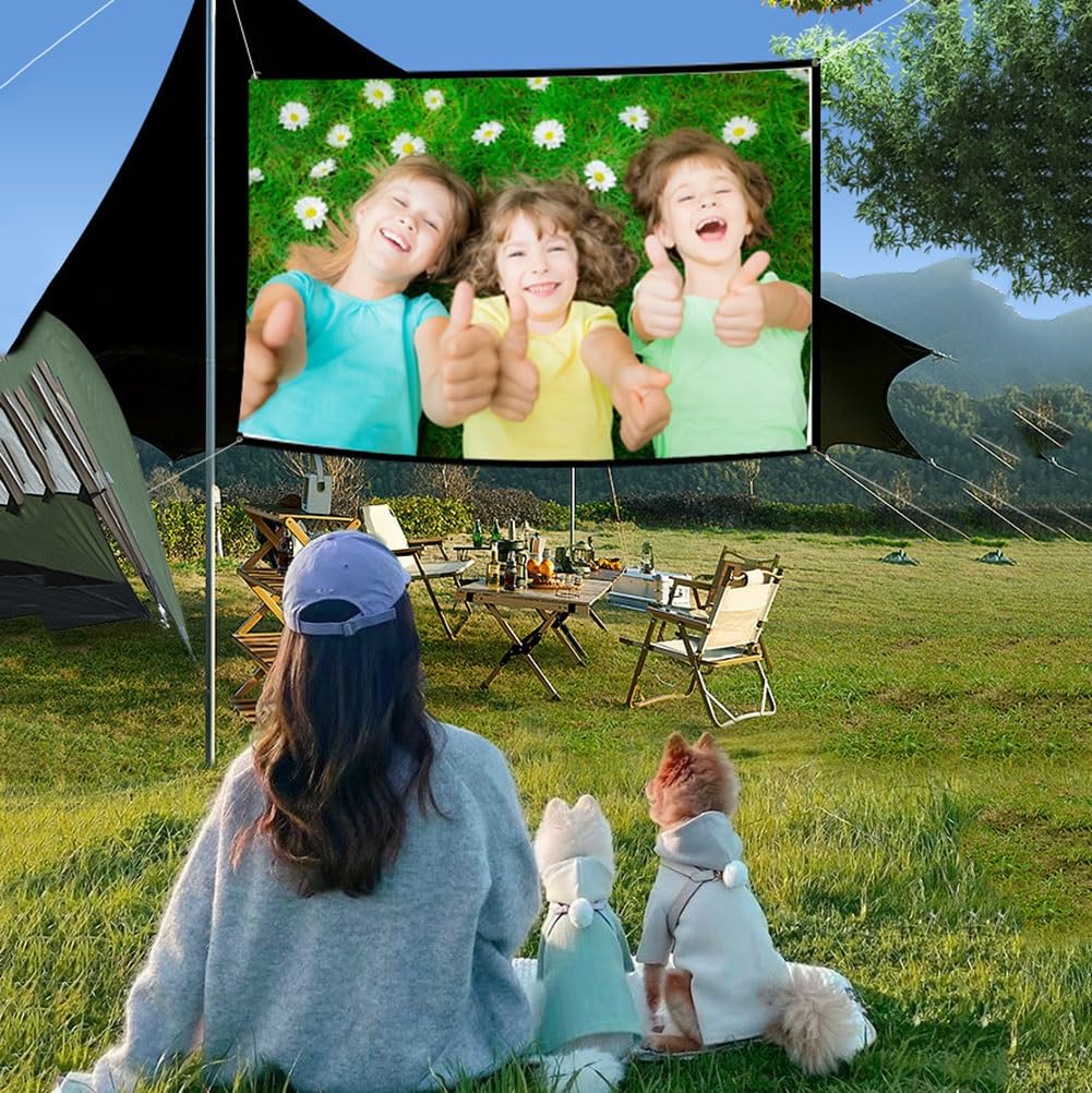 Écran de Projection Extérieur 60-250 Pouces, Pliable et Lavable, Portable, Idéal pour Le Home Cinéma, Le Camping et Les Voyages(72inch(146x110cm))