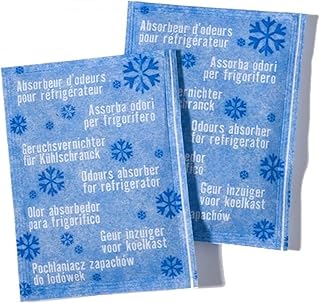 Laco - Absorbeur d'Odeurs Réfrigérateur (2 Sachets) avec Support de Fixation, 100% Naturel, Anti Odeur Refrigerateur Élimine les Mauvaises Odeurs, Absorbeur Humidité Frigo Efficace Durant 2 à 3 Mois