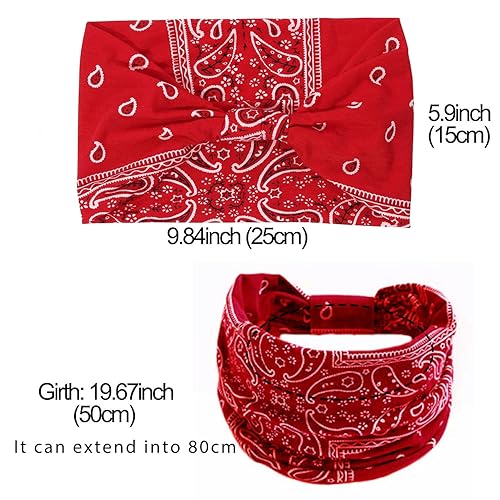 Miniatura 9 de CAKURE Diademas anchas bohemias anudadas, turbante africano, para yoga, elásticas, accesorios para el cabello de motocicleta, para mujeres y niñas,