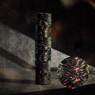 GoDear Design Cinta de rafia de papel con purpurina de 400 yardas, 0.82 mm de ancho, cuerda de papel para envolver regalos, hilo de rafia para decoración de ganchillo, color negro brillante