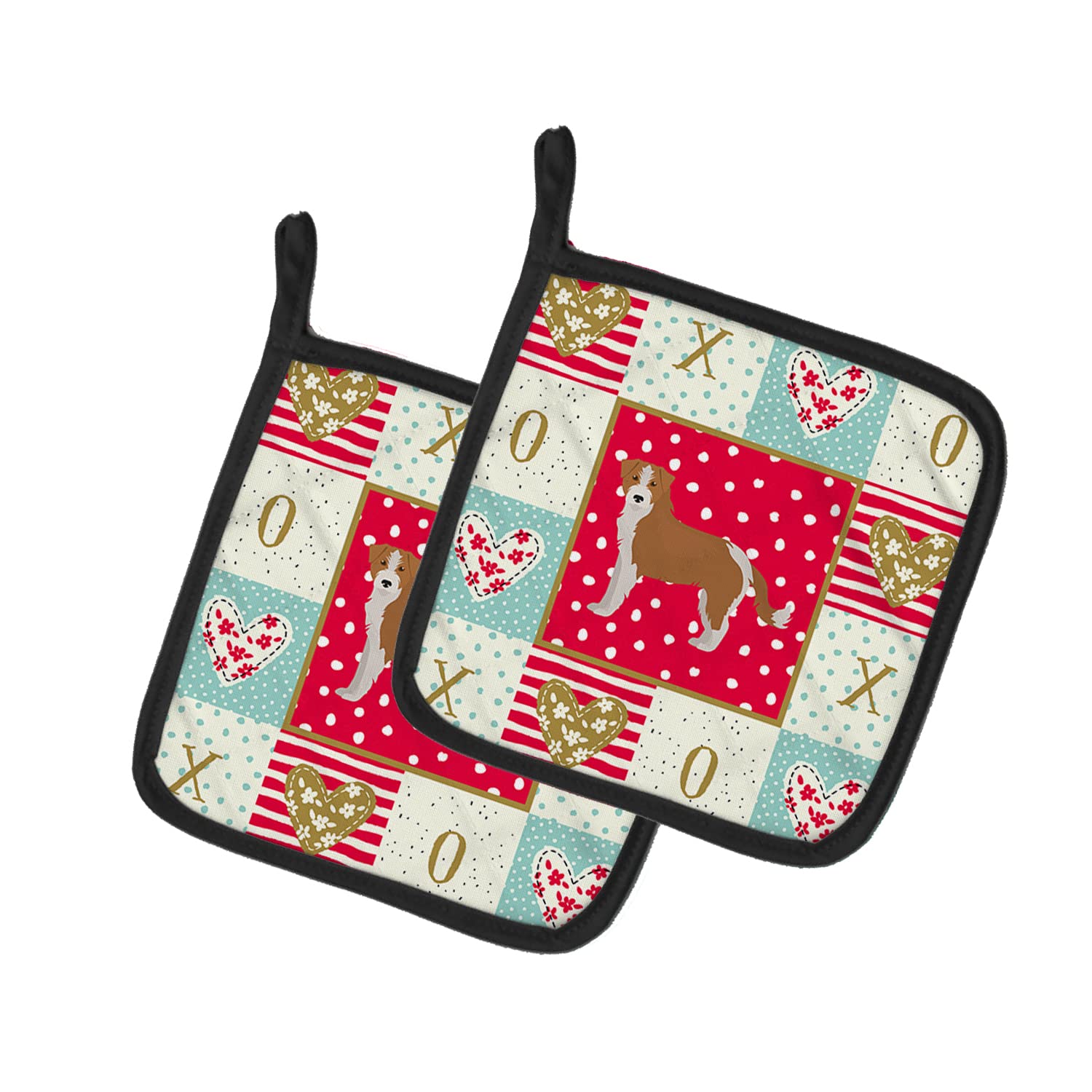 Caroline's Treasures Carolines Treasures CK5854PTHD Kromfohrlander Love, 1 Paar Topflappen, Stoff, Mehrfarbig, 7.5HX7.5W