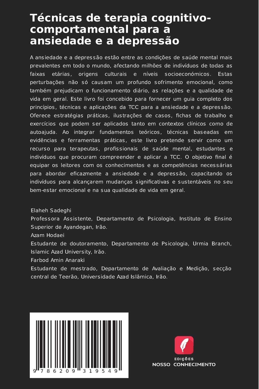 Técnicas de terapia cognitivo-comportamental para a ansiedade e a depressão