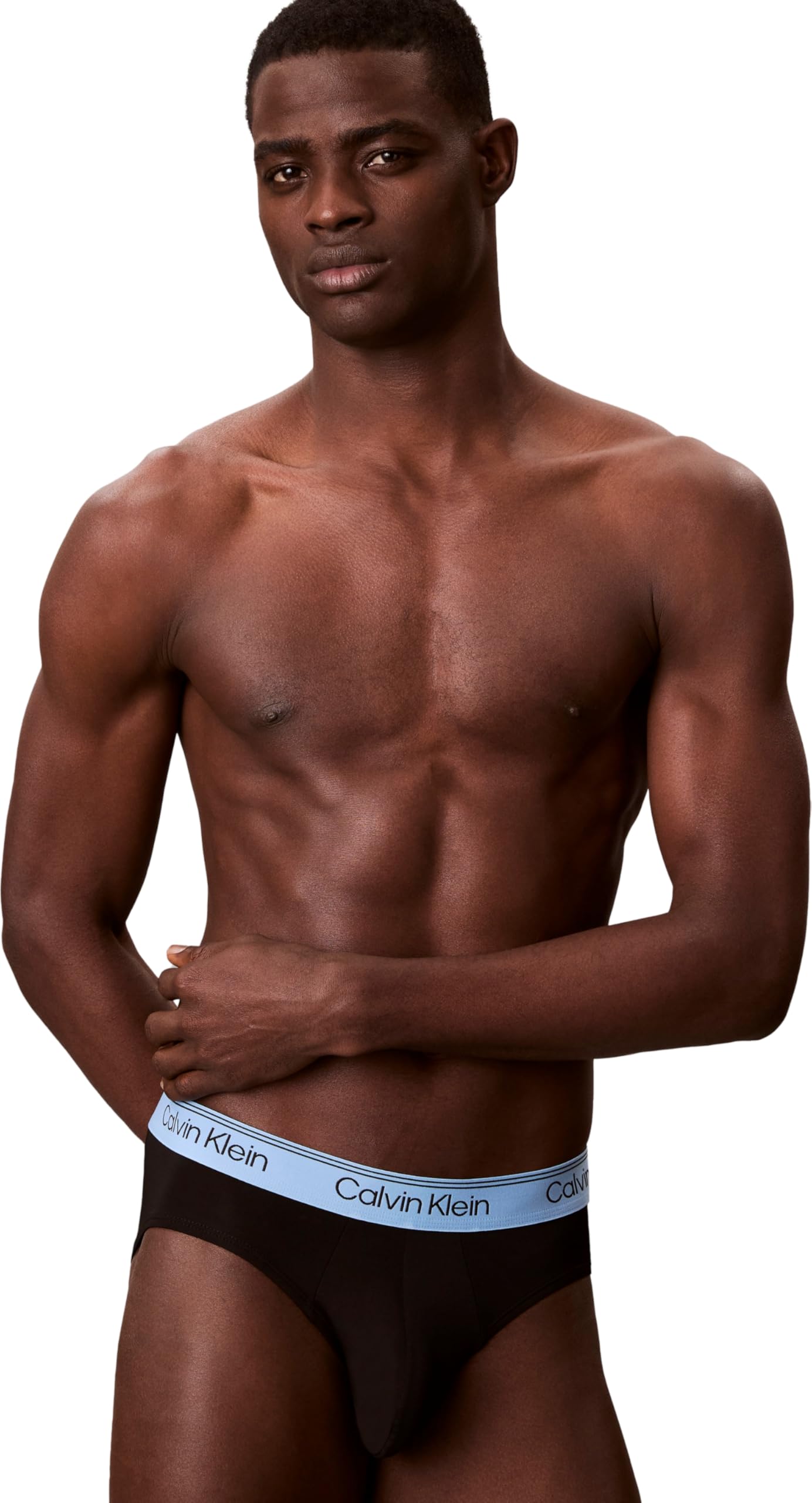 Calvin Klein Uomo Slip Hipster Confezione da 3 con Fascia con Logo, Nero (Black Bodies W/Gulf Blue/Light CAS), M