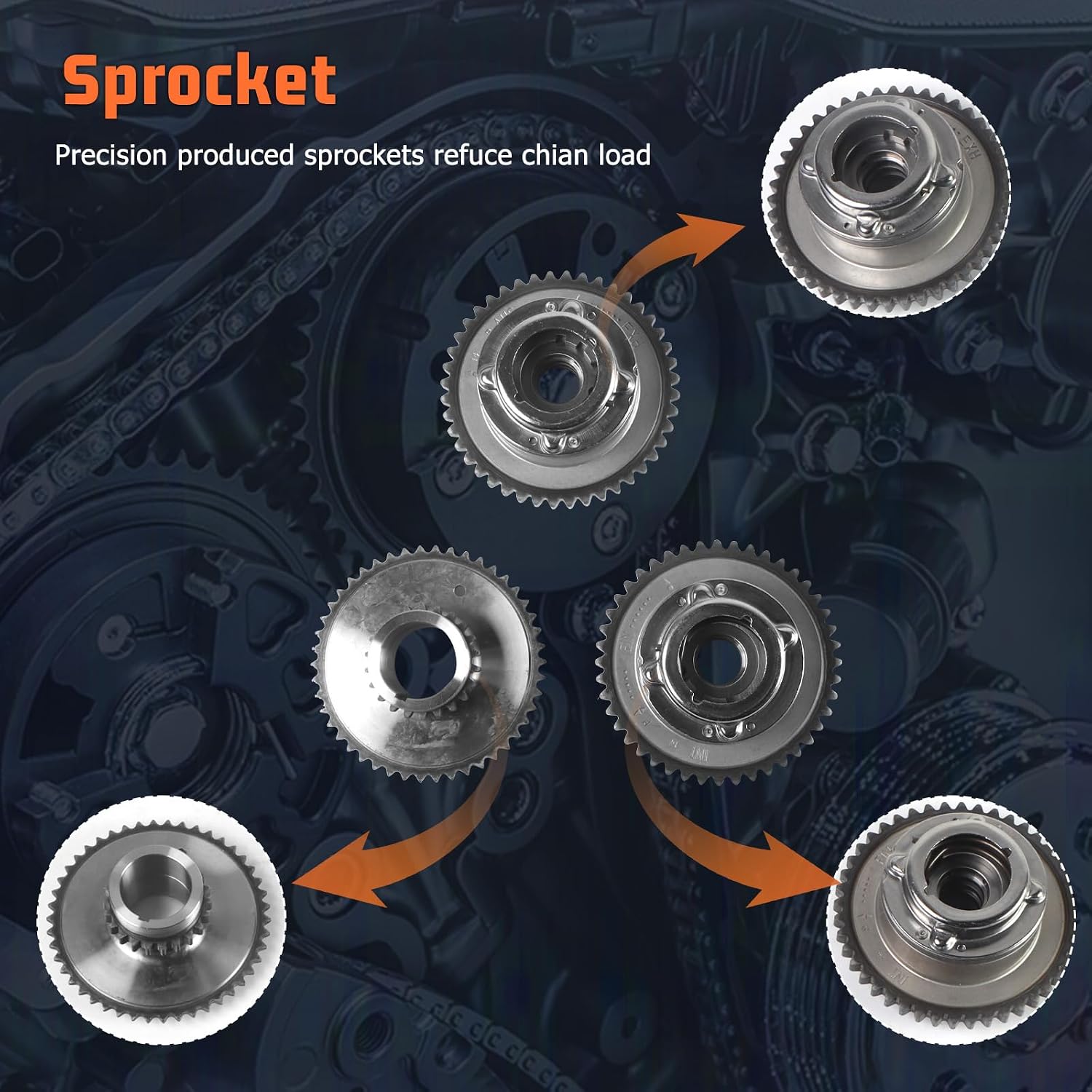 2710503347 Timing Chain Kit with Camshaft Adjuster Fit for Mercedes W203 W204 SLK250 E250 M271 C200 Aftermarket Parts Replace for 2710300563, 2710521903, 2710503447