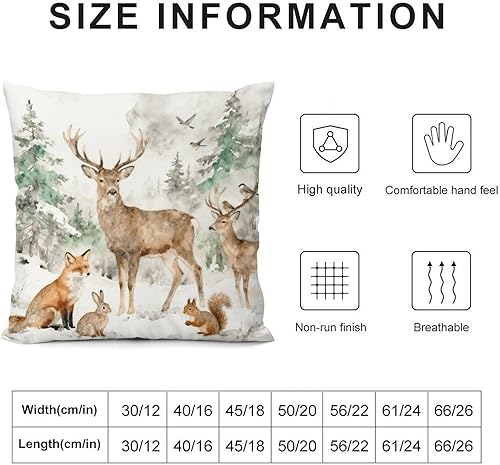 Miniatura 8 de Fundas de almohada con diseño de árboles de Navidad, 18 x 18 pulgadas, funda de almohada de invierno para sala de estar, silla, decoración de