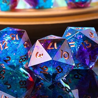 YEMEKO DND Single D20 Dice with Resin Sharp Edge 20 Sided D&D Dice, 22Mm Handmade Polyhedral for Dungeons and Dragons, RPG, Roleplaying Games MTG Table Games(Blud Red)