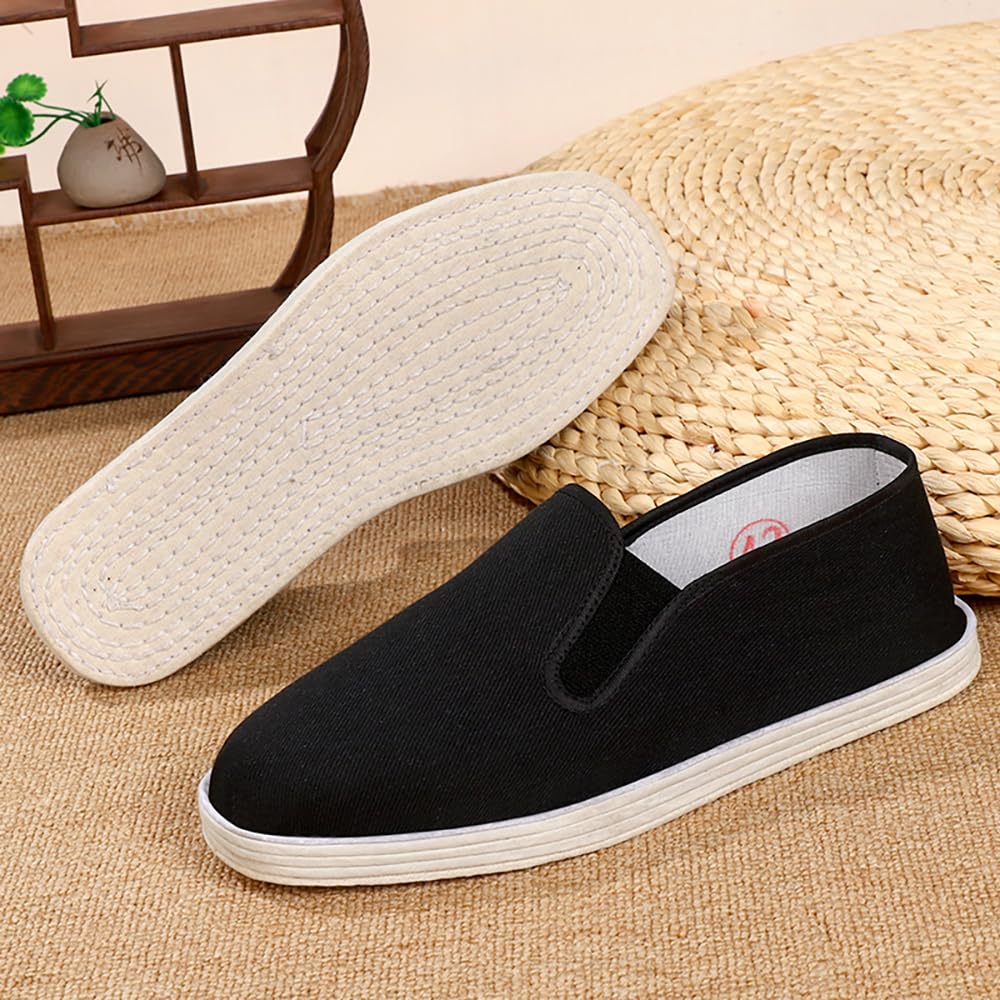 Zapatos de Tai Chi Kung fu Unisex Calzado de Artes Marciales Tradicionales Zapatos de Entrenamiento Ligeros Antideslizantes de Tela Antigua de Beijing Zapatillas Transpirables