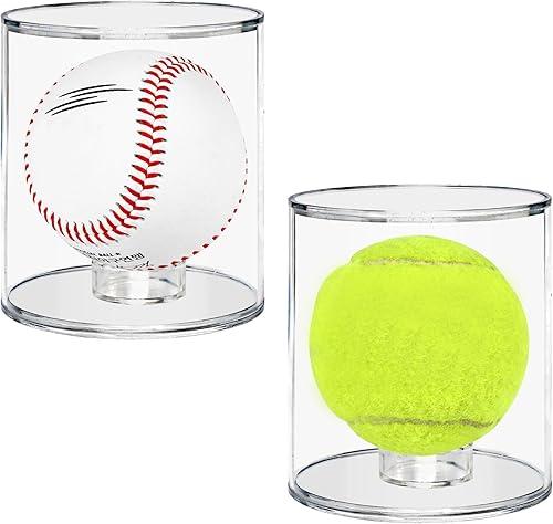 Miniatura 9 de Cilindro de exhibición de béisbol, vitrina acrílica más grande de 3.5 pulgadas de diámetro con soporte interior reemplazable para anillo de béisbol