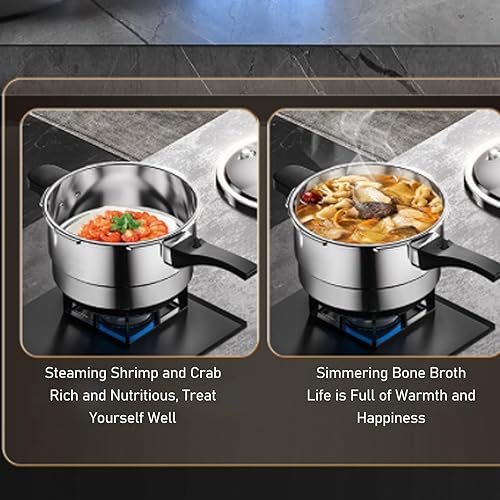 80Kpa Pressure Cooker Stainless Steel 8L Large Capacity, Pressure Canner with Steaming Rack Compatible with Gas & Induction Cooker (6L)